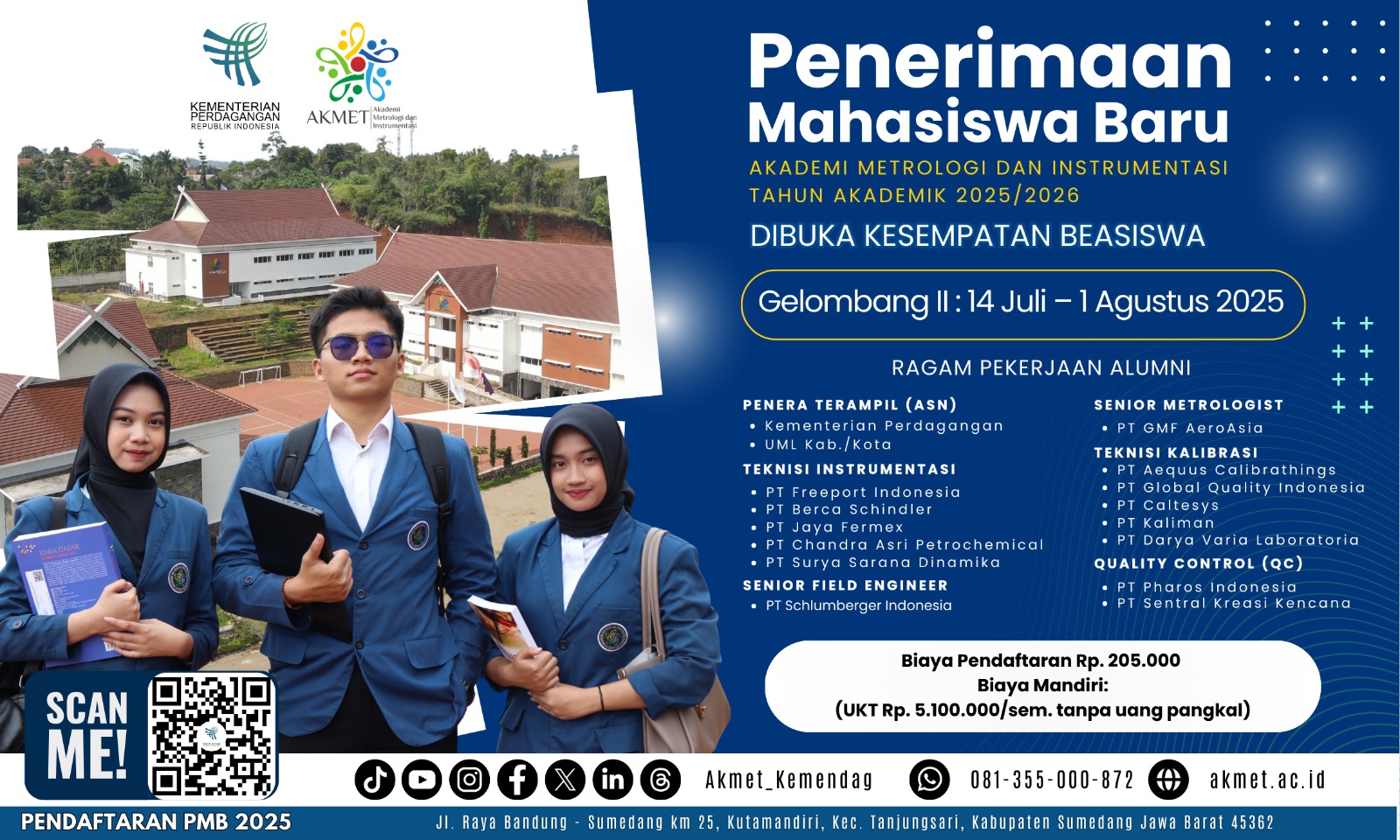 Beasiswa Akmet (Akademi Metrologi dan Instrumentasi) KEMENDAG RI